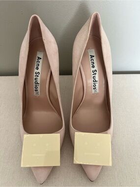 NIB Acne Blush Pink Suede Pointed-Toe Pumps